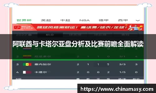 阿联酋与卡塔尔亚盘分析及比赛前瞻全面解读